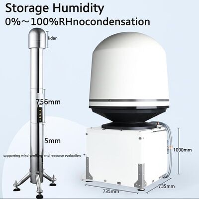 buy Độ ẩm lưu trữ 0% ~ 100%RH không ngưng tụ, lidar gió trên bờ, đơn vị 756mm 735mm 1000mm hỗ trợ lập hồ sơ gió và đánh giá tài nguyên online manufacture